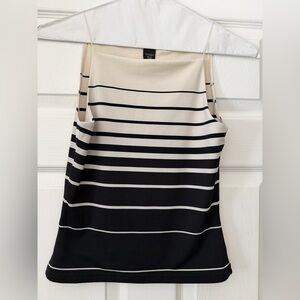 Women’s Express Black and Cream Striped Tank Top size small